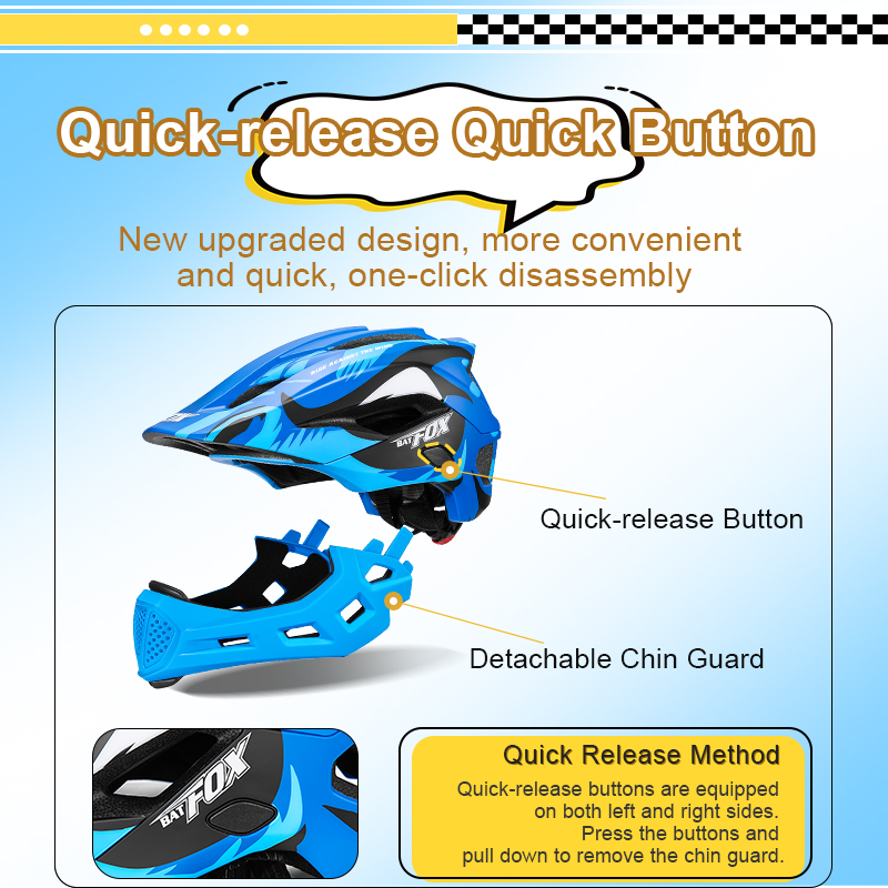 BATFOX Kids Full Face Bike Hel - Sports Equipment Stores ulasan dan harga